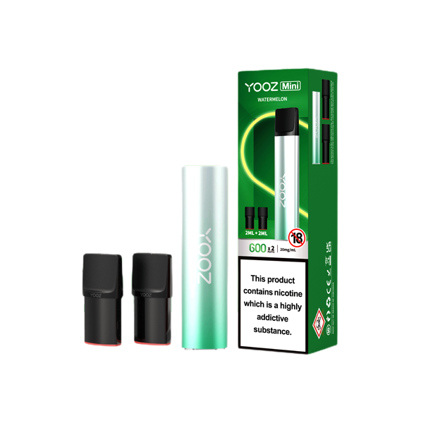 20mg Yooz Mini Rechargeable Device & Vape Pods x2 600 Puffs (BUY 5