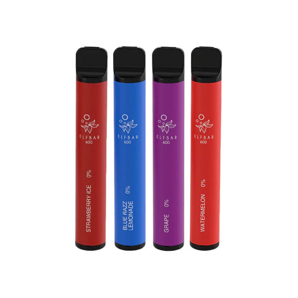 0mg ELF Bar 600 Disposable Vape Pod 600 Puffs - ZERO VAPE STORE