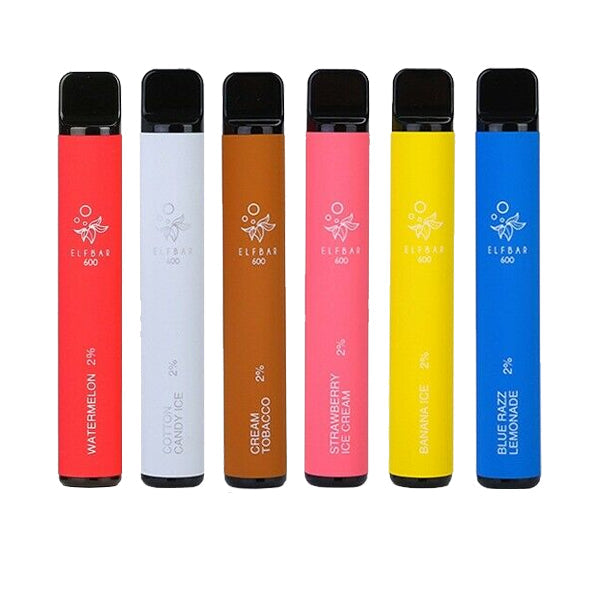 20mg ELF Bar Disposable Vape Pod 600 Puffs – ZERO VAPE STORE