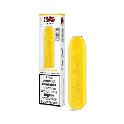 20mg I VG Bar 600 Puffs Disposable Vape - ZERO VAPE STORE