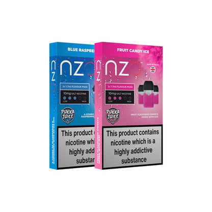 NZO 20mg Pukka Juice Salt Cartridges with Red Liquids Nic Salt (50VG/50PG) - ZERO VAPE STORE