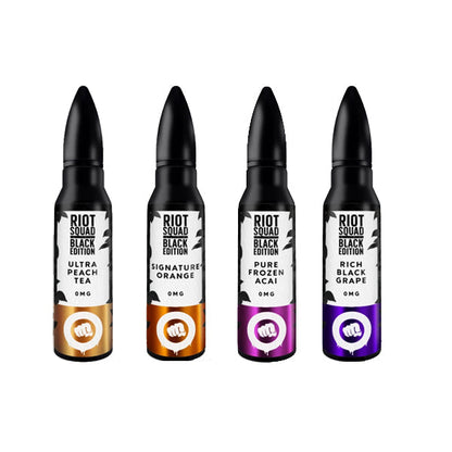 Riot Squad Black Edition Range 0mg 50ml Shortfill (50VG/50PG) - ZERO VAPE STORE