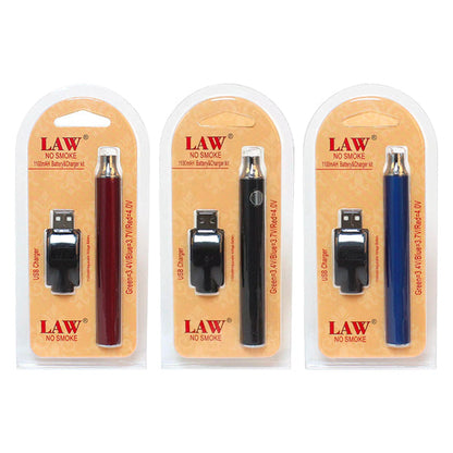 Law No Smoke 1100mAh Vape Battery & USB Charger - ZERO VAPE STORE