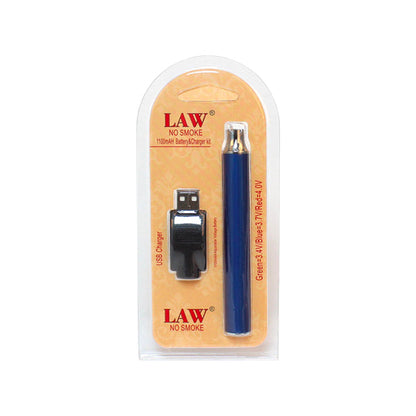 Law No Smoke 1100mAh Vape Battery & USB Charger - ZERO VAPE STORE