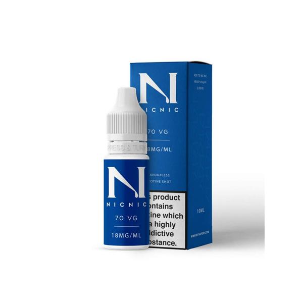 18mg Nic Nic Flavourless Nicotine Shot 10ml 70VG - ZEROVAPES STORE